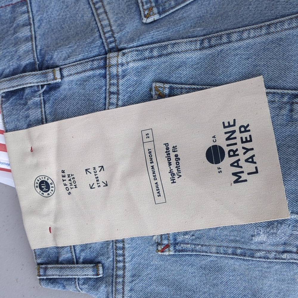 NWT Marine Layer Sasha Denim Shorts Medium Wash. Available In Diff. Sizes - Picture 8 of 10